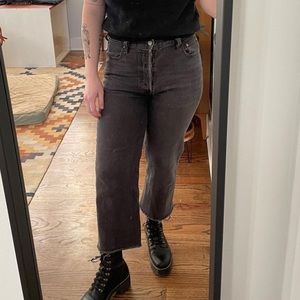 Levi’s ribcage jeans in washed black